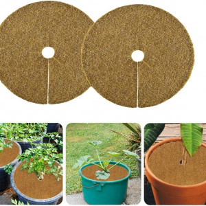 Set de 4 covorase pentru plante Gxhong, fibre de cocos, maro, 30 cm