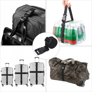 Set de 4 curele pentru bagaje Ropniik, nailon, negru, 150 cm x 25 mm - Img 2