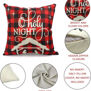 Set de 4 fete de perna pentru Craciun QETRABONE, multicolor, bumbac, 45 x 45 cm - Img 6