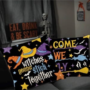 Set de 4 fete de perna pentru Halloween Ltdkaen, textil, multicolor, 45 x 45 cm 