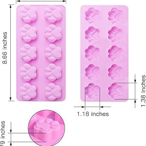 Set de 4 forme pentru ciocolata/prajituri Otes, roz/mov/rosu, silicon, 22 x 11 cm - Img 3