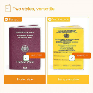 Set de 4 huse pentru pasaport/carnetel Gmili, PVC, transparent, 9,3 x 13 cm