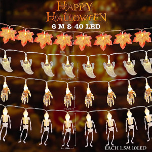Set de 4 instalatii pentru Halloween Herefun, LED, 4 x 10 LED-uri, 4 x 1,5 m - Img 6