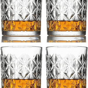 Set de 4 pahare pentru whisky SkySnow, sticla, transparent, 9 x 8,5 cm, 340 ml