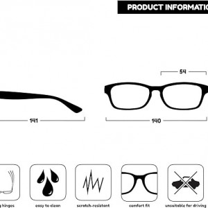 Set de 4 perechi de ochelari de vedere Opulize, albastru/negru, marimea 1.5