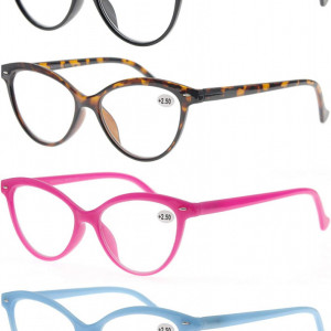 Set de 4 perechi ochelari de citit Modfans, pentru dama, cu dioptrii 1.0, multicolor