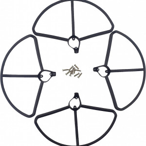 Set de 4 protectii pentru amortizoare drona Hubsan H501S RC Quadcopter ZYGY, plastic, negru - Img 3