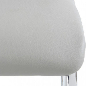 Set de 4 scaune ADORA din piele sintetica - gri/crom - Img 2