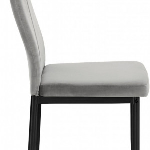 Set de 4 scaune Kelly - piele sintetica/metal, gri - Img 4