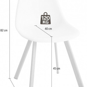 Set de 4 scaune Veneto, plastic/metal, negru/maro, 45 x 54 x 82 cm - Img 2