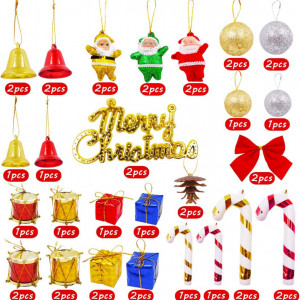 Set de 43 ornamente pentru brad YUESEN, plastic, multicolor - Img 8