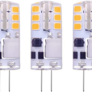 Set de 5 becuri Terarrell LED COB G4, AC/DC 12V, 1.7W echivalent cu 17W, alb cald, 3000K, 170 lumeni