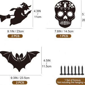 Set de 5 decoratiuni pentru Halloween WILDPARTY, metal, negru - Img 8