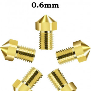 Set de 5 duze pentru imprimanta 3D Guider2S Flashforge, alama, auriu, 0,6 mm - Img 2