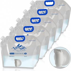 Set de 5 pungi pentru apa YILAKO, plastic, transparent, 7,5 L