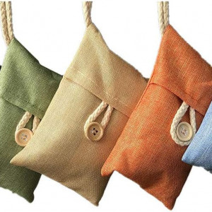 Set de 5 pungi pentru reglarea umiditatii Xshelley, carbune de bambus/in, multicolor - Img 1