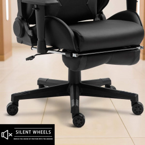 Set de 5 roti pentru scaunul de birou TIANSHU, poliuretan/metal, negru, 60 x 54 x 83 mm - Img 7