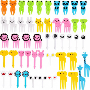 Set de 50 de furculite pentru copii Dentedeleao, plastic, multicolor, 3,1-6,5 cm