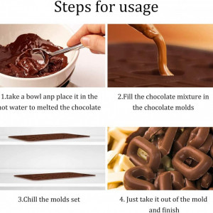 Set de 6 forme pentru ciocolata MZSM, silicon, maro - Img 6