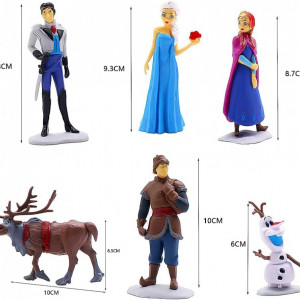 Set de 6 personaje Frozen pentru decorare tort Ropniik, plastic, multicolor, 6-10 cm - Img 5