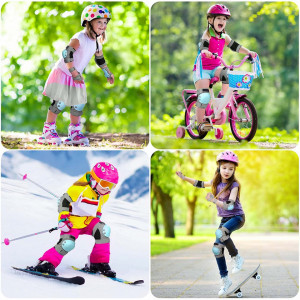 Set de 6 protectii pentru ciclism/patinaj GIEMIT, albastru/ gri, PVC/EVA, 6-13 ani, M - Img 3