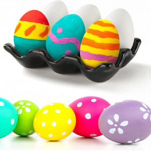 Set de 60 oua cu accesorii pentru decorat VGOODALL, plastic/silicon, multicolor - Img 5