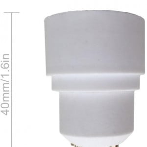 Set de 8  adaptoare de lampa GU10 la E14 DZYDZR, metal/plastic, alb, 40 x 28 mm