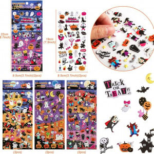 Set de 8 coli cu autocolante de Halloween LEMESO, multicolor, plastic, 22 x 9,5 cm - Img 6