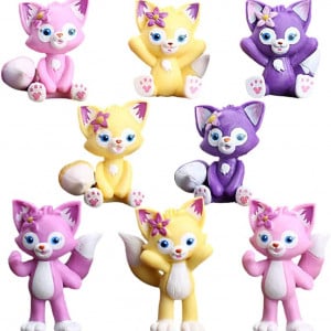 Set de 8 figurine pentru decorare tort Syijupo, PVC, multicolor, 4-7 cm 