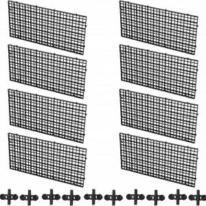 Set de 8 filtre separatoare pentru acvariu si 10 cleme pentru ventuza PetierWeit, plastic, negru, 30 cm x 15 cm - Img 1