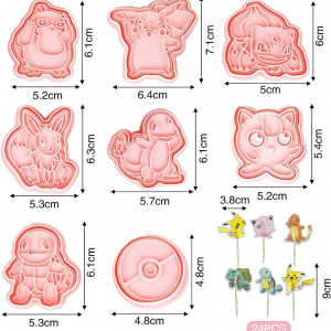 Set  de 8 forme pentru biscuiti NRGQDW, plastic, roz, 4,8 - 6,4 cm