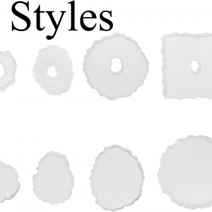 Set de 8 matrite pentru coastere Teshijia, silicon, alb, 13 x 13 cm - Img 6