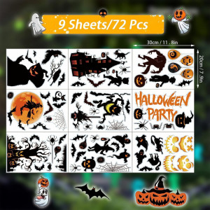 Set de 9 foi cu stickere pentru Halloween CMJBUHR, PVC, multicolor - Img 3