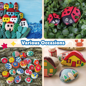 Set de 9 pietre pentru pictura Wit & Work, negru, 6-8 cm