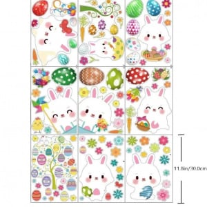 Set de 97 stickere pentru fereastra Aiweomi, PVC, multicolor