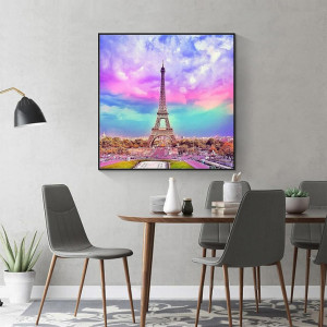 Set de creatie cu diamante Blxecky, model Turnul Eiffel, multicolor, 30 x 50 cm - Img 5