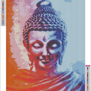 Set de creatie cu diamante DCIDBEI, model Buddha, rasina, multicolor, 40 X 50 cm