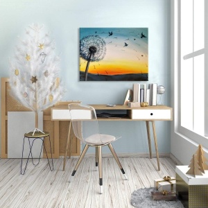 Set de creatie cu diamante Pttozan, model papadie, rasina, multicolor, 30 x 40