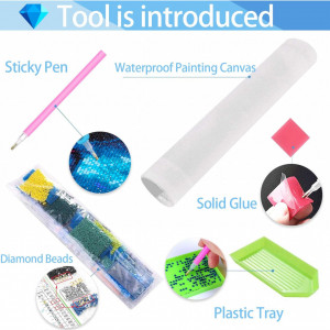 Set de creatie cu diamante Showker, model masina, multicolor, 30 x 40 cm - Img 2