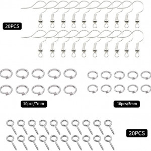 Set de creatie cu matrite si accesorii pentru bijuterii WXLAA, silicon/plastic/metal, alb/argintiu - Img 5