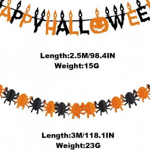 Set de decoratiuni pentru Halloween Bst4U, latex/textil, hartie, multicolor, 62 piese