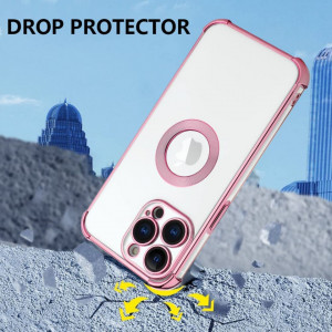 Set de husa si folie de protectie pentru iPhone 14 Pro Max AIGOMARA, TPU, roz, 6,7 inchi - Img 3