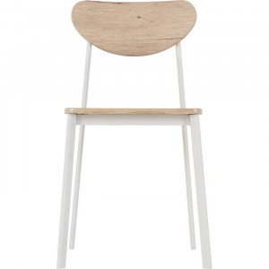 Set de masa cu 2 scaune Rosalie, lemn/ metal, maro deschis/ alb - Img 5
