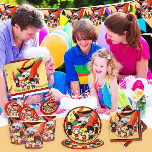 Set de masa festiva pentru copii Yisscen, hartie, multicolor, 52 bucati - Img 2