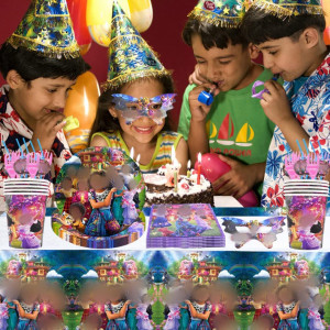 Set de petrecere Nesloonp, hartie/plastic, multicolor, 72 piese - Img 7