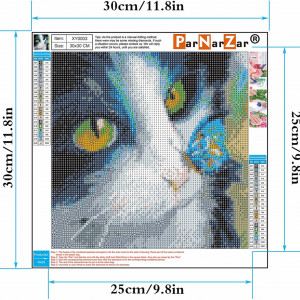 Set de pictura cu diamante ParNarZar, model pisica, multicolor, 30 x 30 cm - Img 7