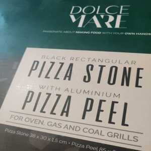 Set de pizza, lopata din aluminiu 30.5 x 85 cm, piatra de copt 38 x 30 cm, DOLCE MARE, Negru, Resigilat, Grad A - Img 6