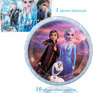 Set de tacamuri pentru petrecere Disney Frozen Yisscen, hartie, multicolor, 72 piese - Img 4