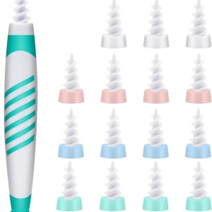 Set dispozitiv cu 16 capete pentru curatarea urechilor Pnyxeass, silicon, multicolor, 10 cm