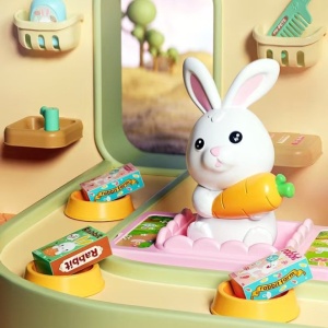 Set ghiozdan jucarie 3 in 1 Rovo 999-2, Iepuras, Fermier, Accesorii incluse - Img 7